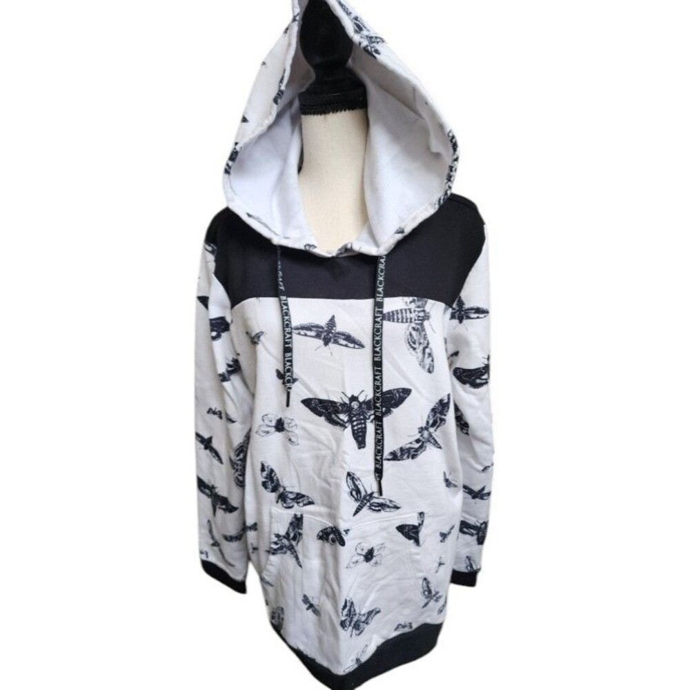 Blackcraft Cult Moth Print Hoodie Size XL Goth Punk Occult